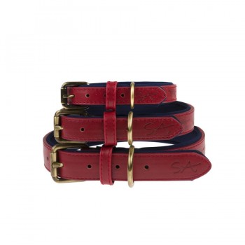 rotes Hundehalsband / Halsbänder für Hunde aus veganem Leder, Geschenke für Hundebesitzer von Sophie Allport