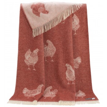 Wolldecke Huhn, Wendedecke Huhn, Hühnerdecke, Decke mit Hühnermotiven