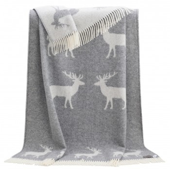 Wollplaid Hirsch Decke Hirsch Wolldecke Hirsch Kuscheldecke Hirsch