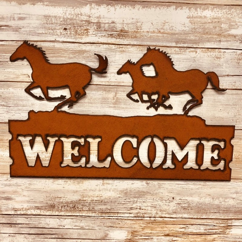 Pferde Welcome Schild, Türschild Mustangs, Reiterschilder, Pferdeschilder