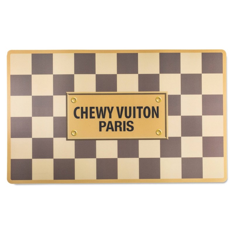Futterstellenmatte Chewy Vuiton, Napfmatte, Bodenmatte für Hundefutterschüsseln, Hundematte, Geschenk für Hundebesitzer Futterstellenmatte Chewy Vuiton, Napfmatte, Bodenmatte für Hundefutterschüsseln, Hundematte, Geschenk für Hundebesitzer
