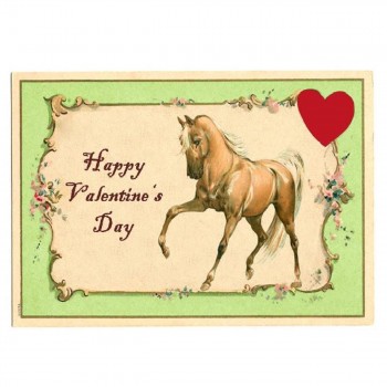 Valentinstagskarte für Pferdefans, Pferdekarte Valentinstag für ReiterInnen, Geschenkkarte mit Pferdemotiv zum Valentinstag