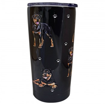 Geschenke für Rottweiler Fans kaufen: Rottweiler Thermobecher Rottweiler Coffee-to-Go Becher Rottweiler Kaffeebecher Rottweiler