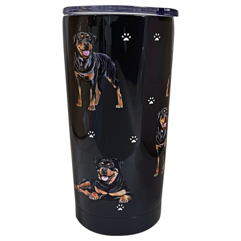 Geschenke für Rottweiler Fans kaufen: Rottweiler Thermobecher Rottweiler Coffee-to-Go Becher Rottweiler Kaffeebecher Rottweiler
