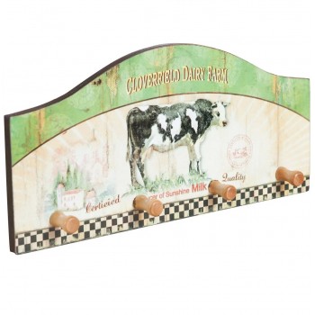 Hakenleiste Kuhbild Vintage Kuh Hakenleiste Kuh Haken für Geschirrtücher; Küchenhaken Kuhmotiv Shabby Chic Stil